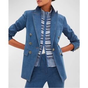 Veronica Beard Naira Denim Dickey Blazer Jacket - Size 6